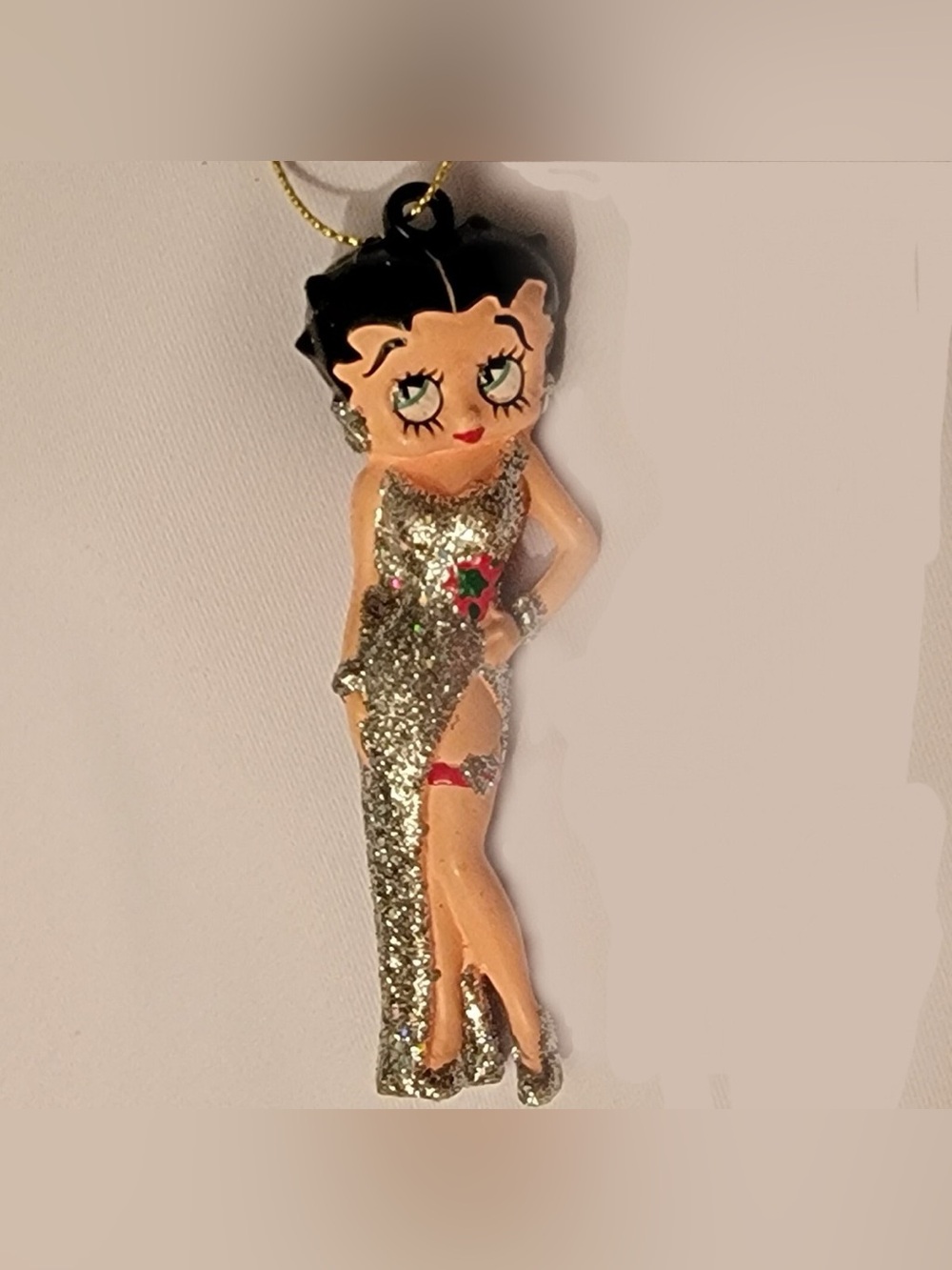 Kurt Adler Glitter Silver Sequin Betty Boop ornament